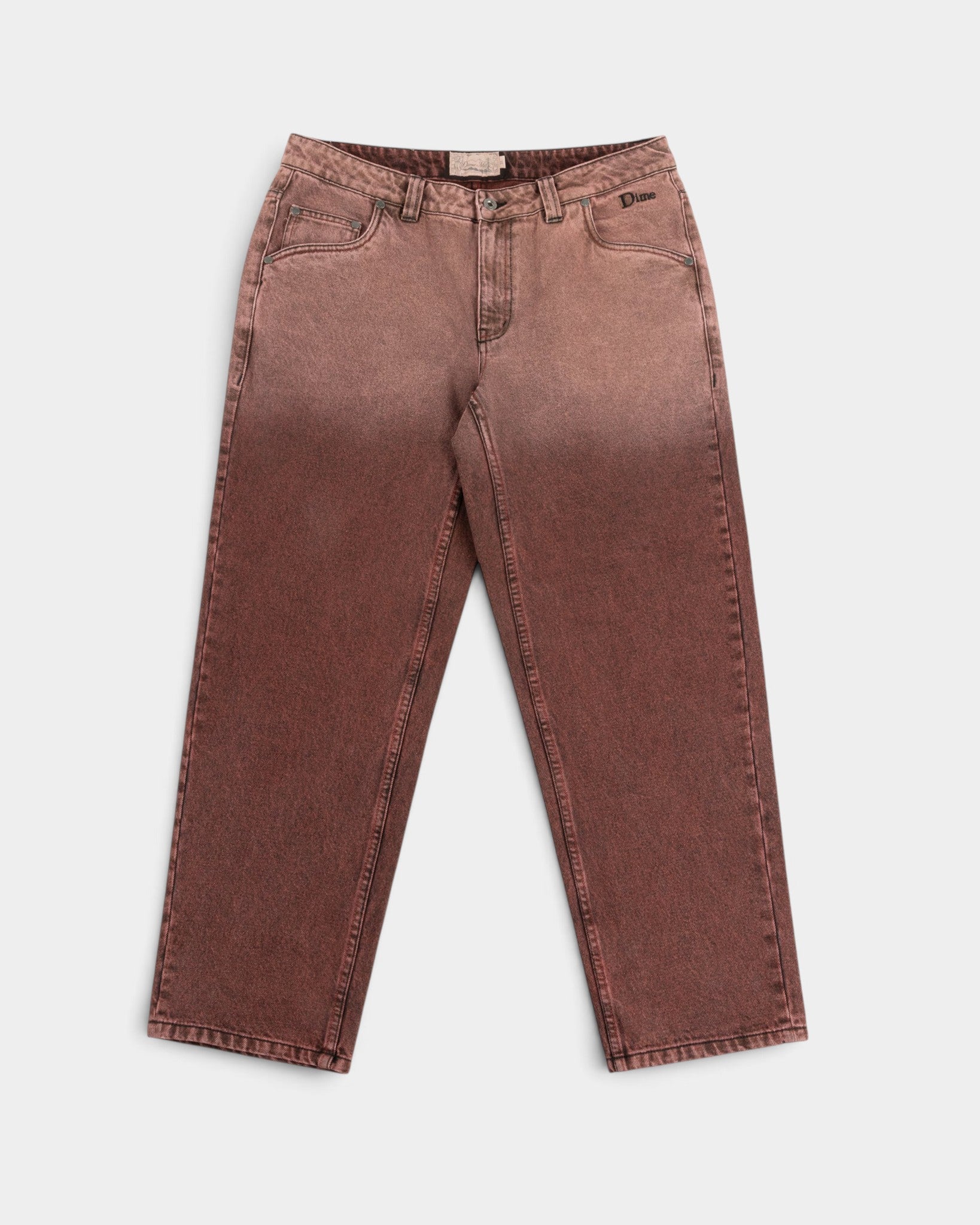 Dime Classic Relaxed Denim Pants - Dipped Sandblasted Burgundy
