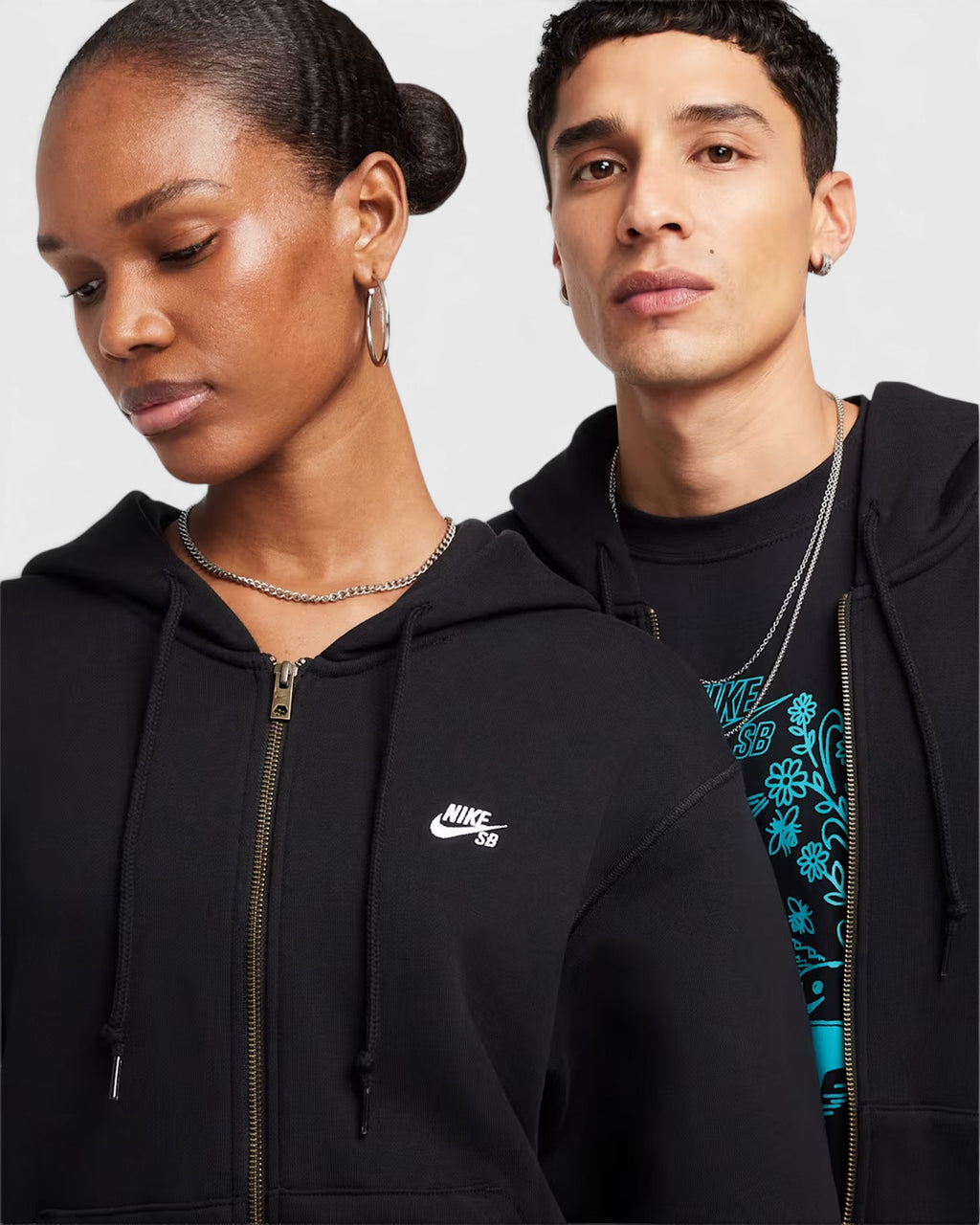 Nike SB Fleece Zip Hoodie - Black/White
