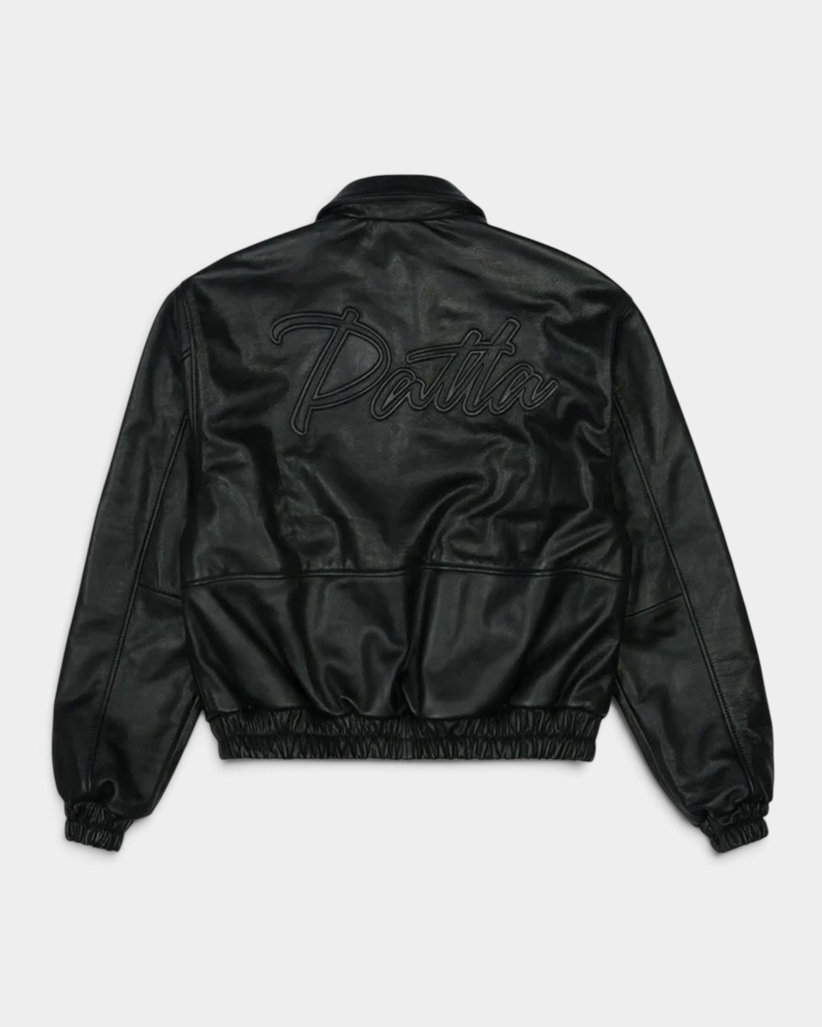Patta Leather Bomber Jacket - Black