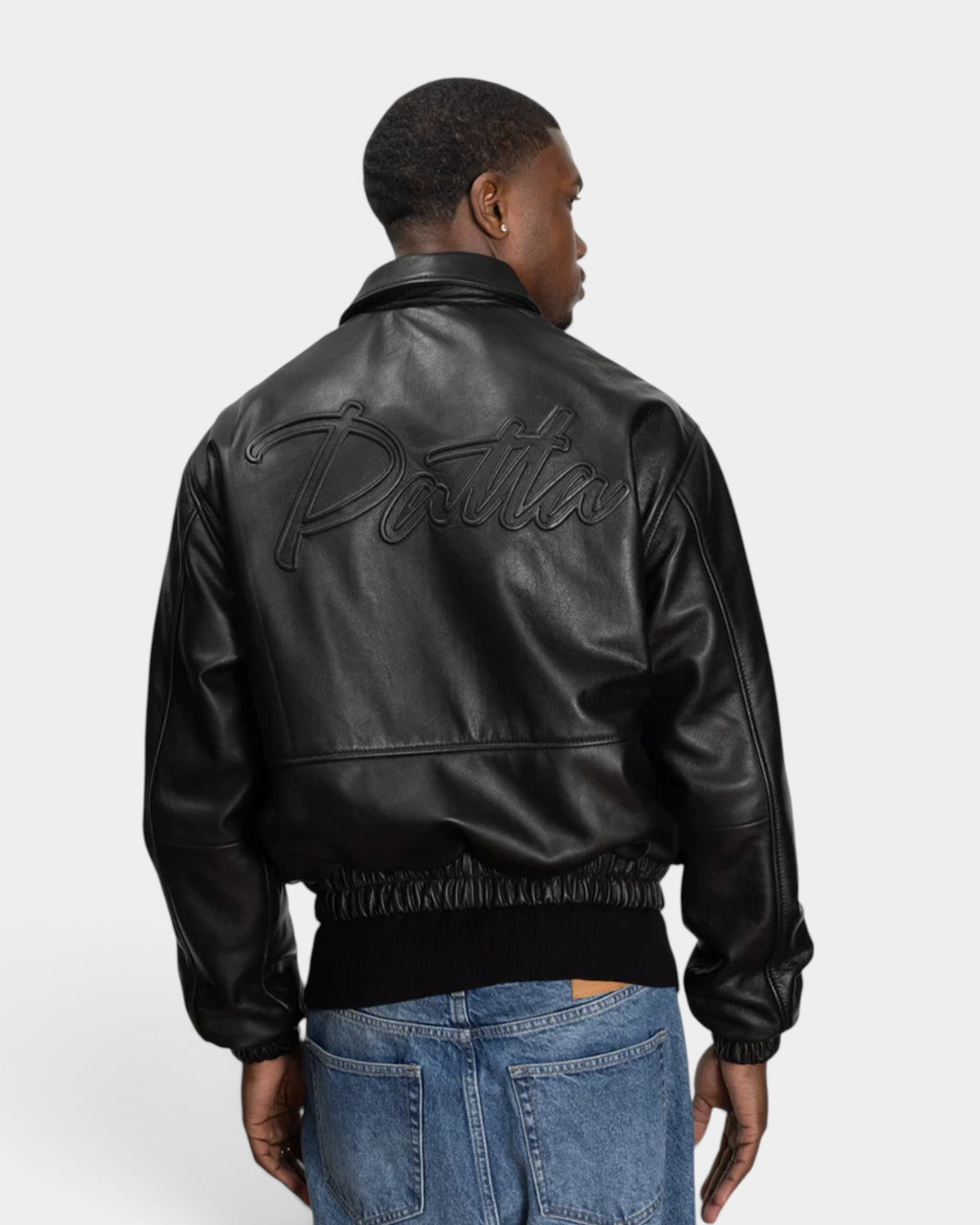 Patta Leather Bomber Jacket - Black