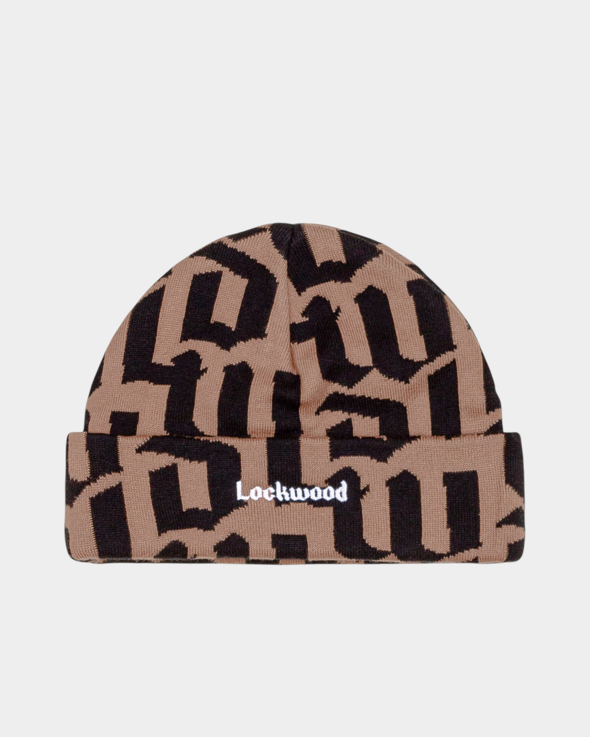 Lockwood x Duvel 666 Logo Pattern Beanie - Brown/Black