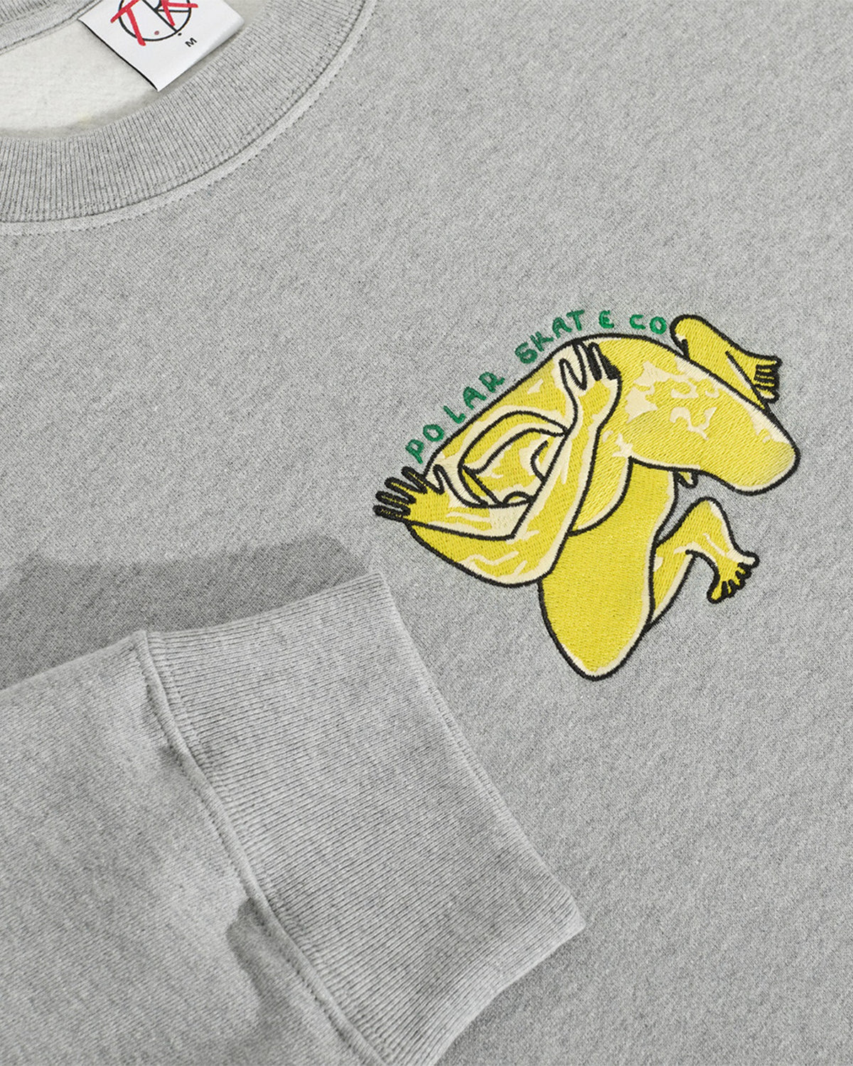 Polar Dave Shy Bow Crewneck Sweatshirt - Heather Grey