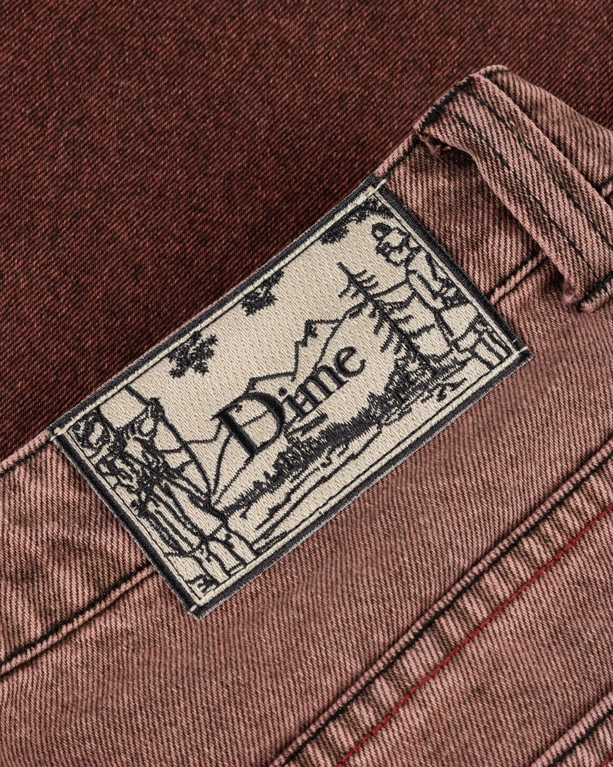 Dime Classic Relaxed Denim Pants - Dipped Sandblasted Burgundy