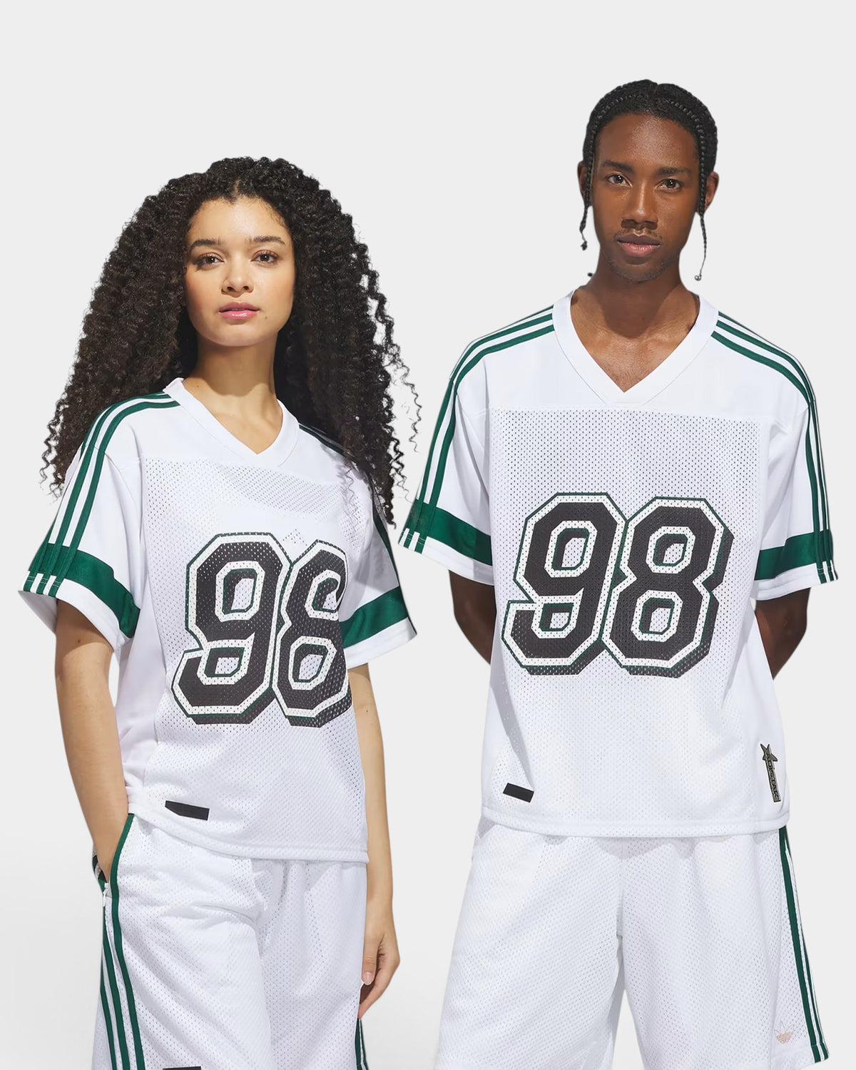 adidas Skateboarding Tyshawn Football Jersey - White/Ice Gold Metallic/Collegiate Green