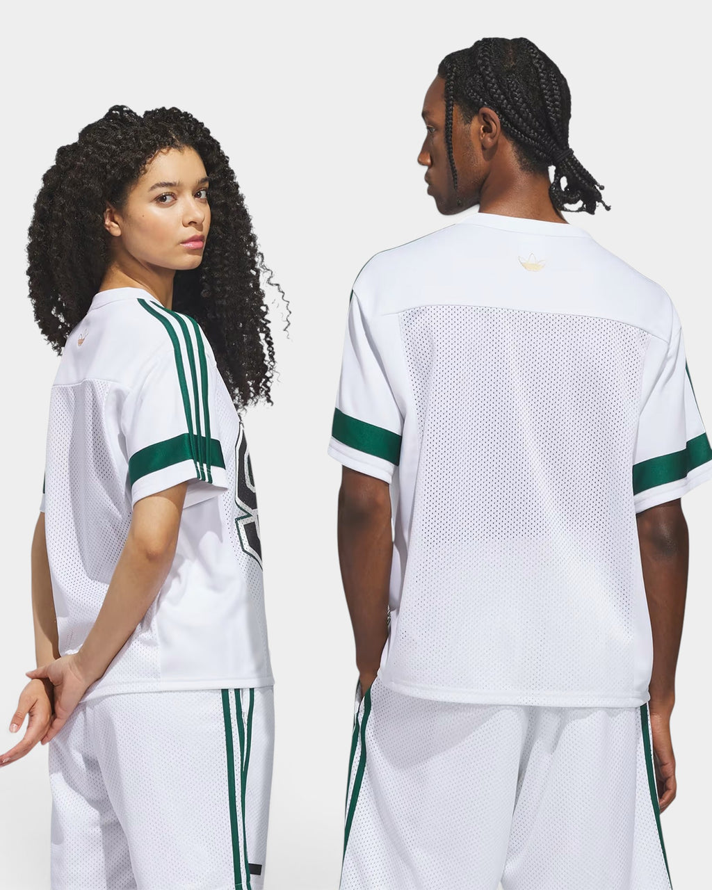 adidas Skateboarding Tyshawn Football Jersey - White/Ice Gold Metallic/Collegiate Green