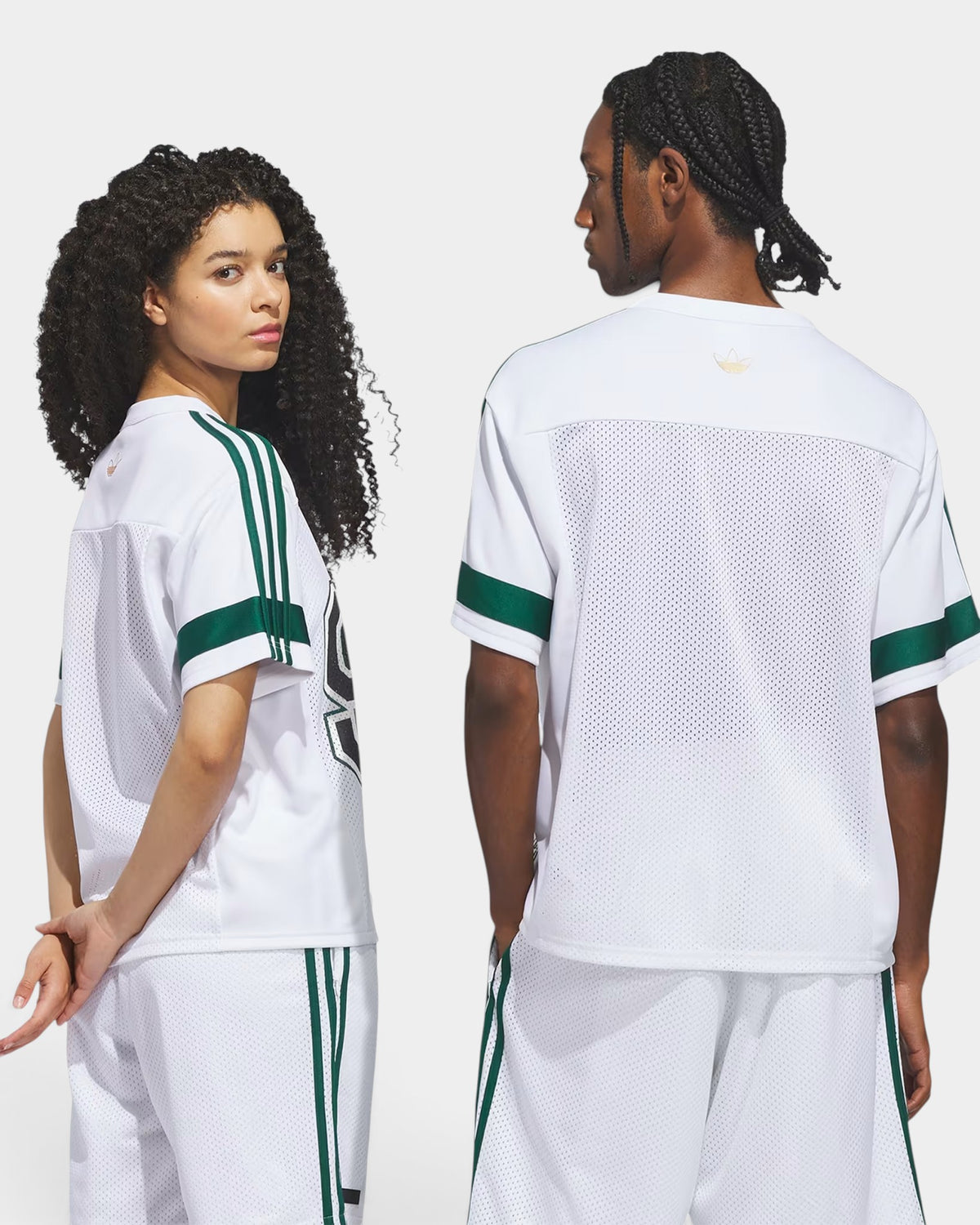 adidas Skateboarding Tyshawn Football Jersey - White/Ice Gold Metallic/Collegiate Green