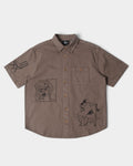 by Parra Crooked Face Button-up Shirt - Brown