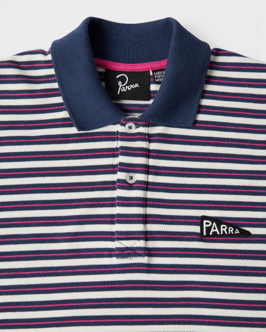 by Parra Flag Striper Polo Shirt - Purple Pink