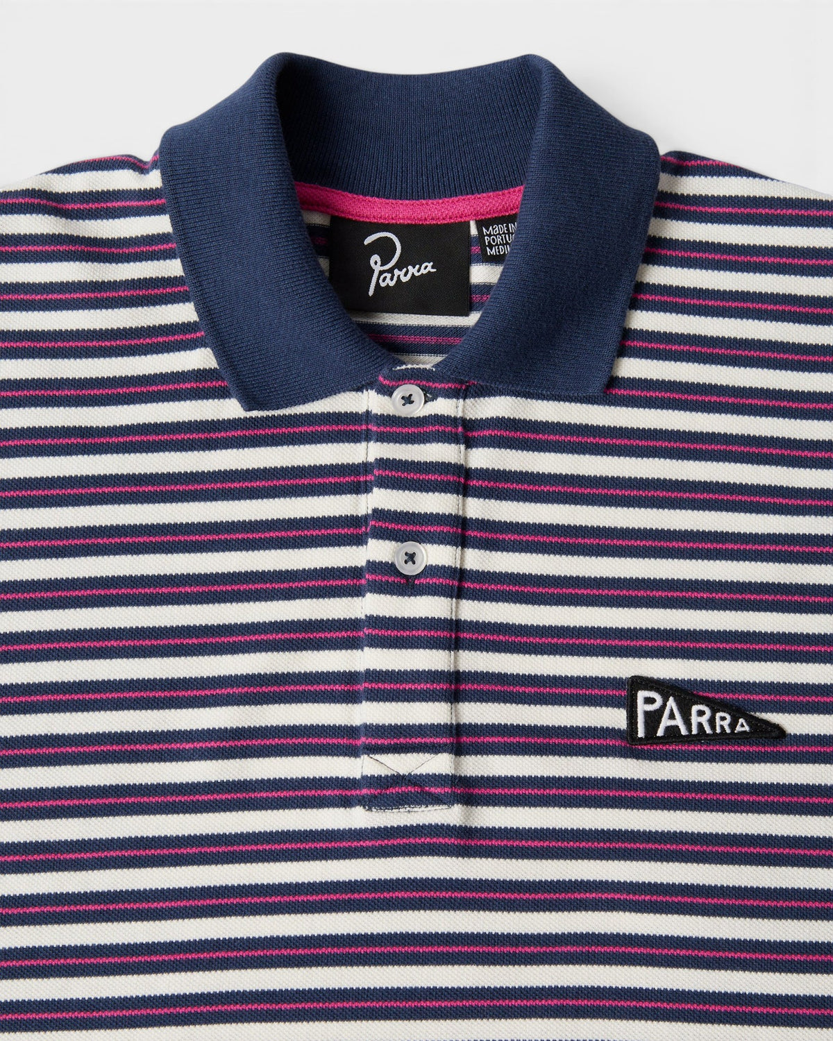 by Parra Flag Striper Polo Shirt - Purple Pink