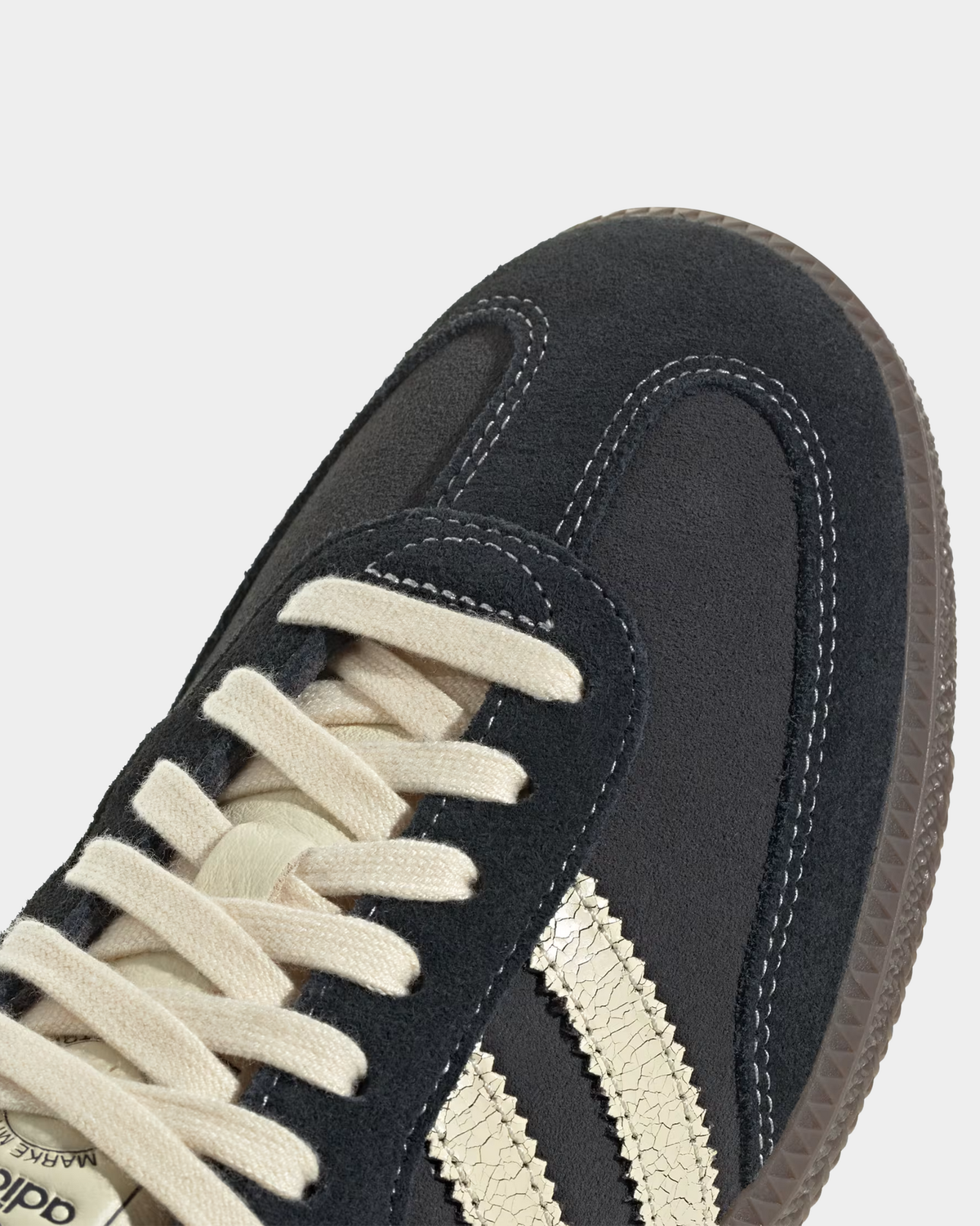 adidas Samba OG in carbon leather with warm vanilla, low-top sneakers on a gum sole