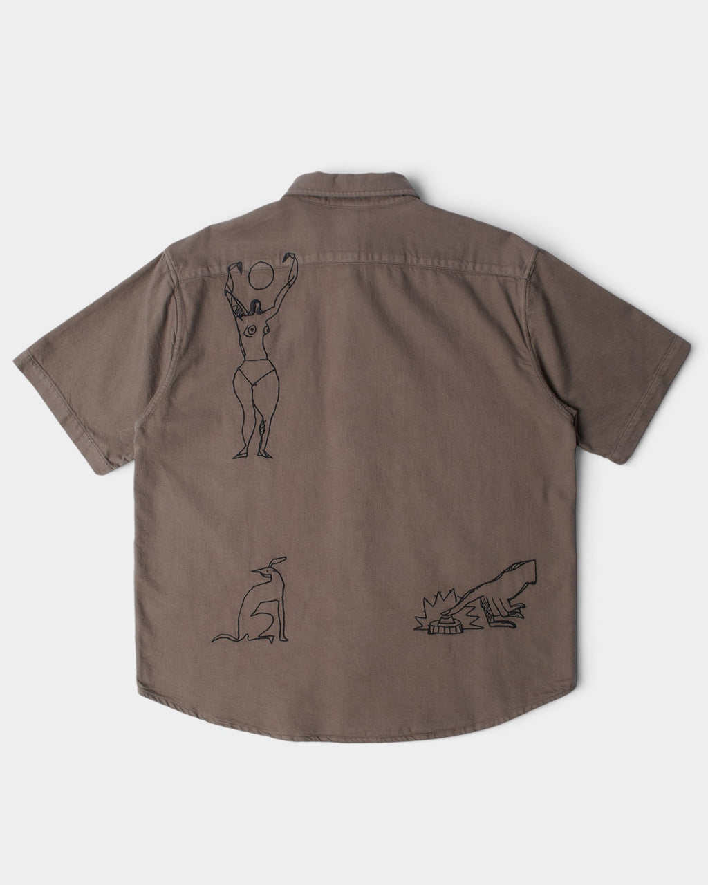 by Parra Crooked Face Button-up Shirt - Brown