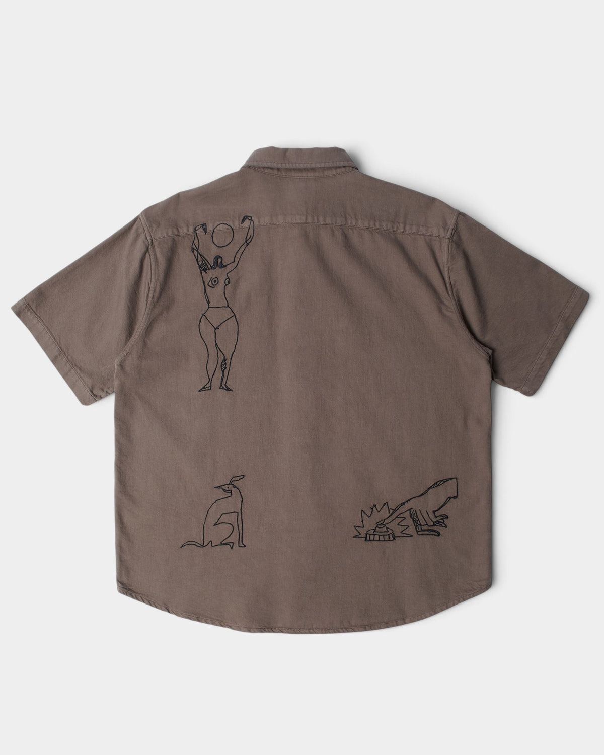 by Parra Crooked Face Button-up Shirt - Brown