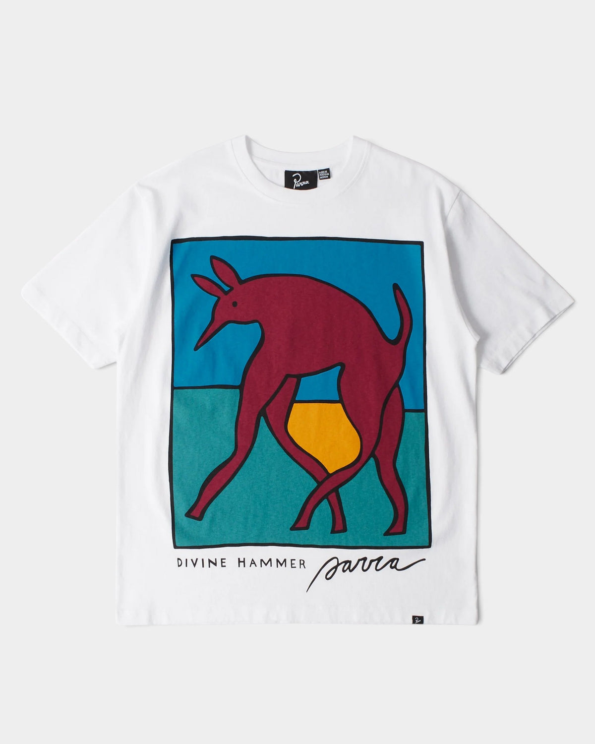 by Parra Bear Dog Hammer T-Shirt - White