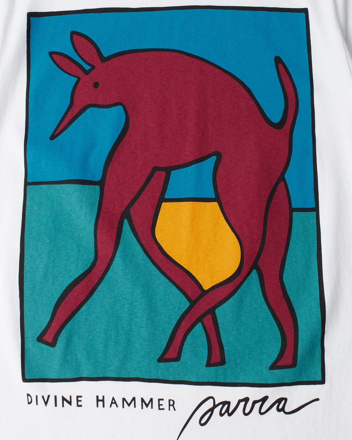 by Parra Bear Dog Hammer T-Shirt - White