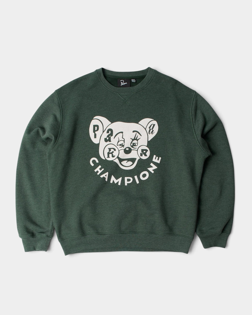by Parra Tired Champione Crewneck Sweatshirt - Pine Green