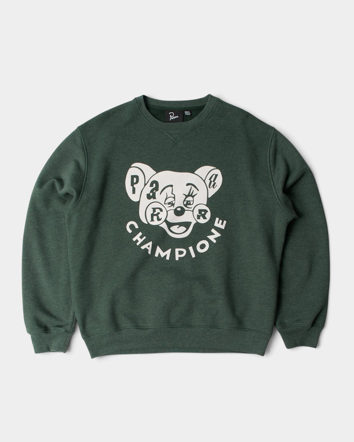 by Parra Tired Champione Crewneck Sweatshirt - Pine Green