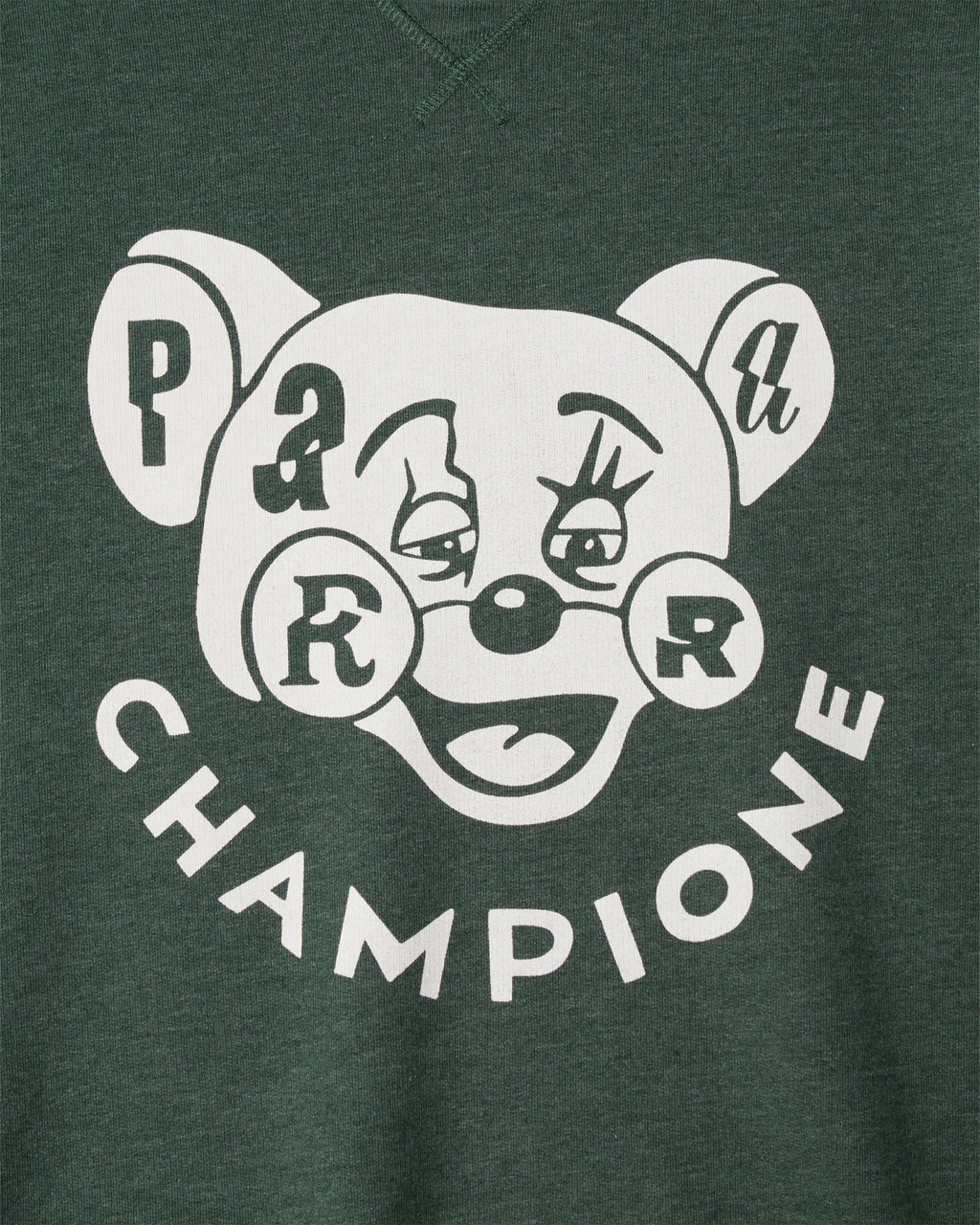 by Parra Tired Champione Crewneck Sweatshirt - Pine Green