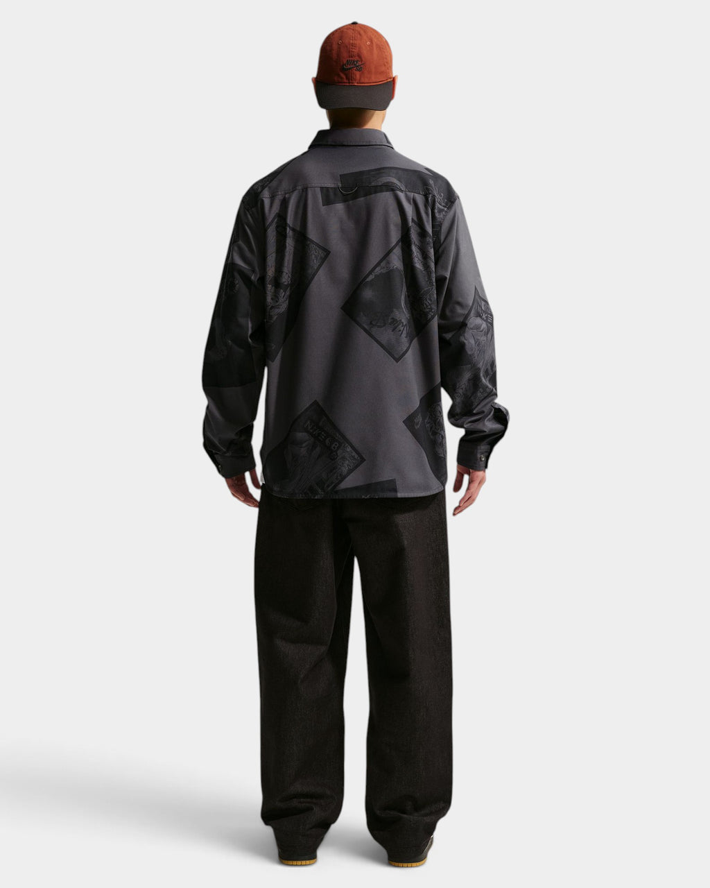 Nike SB Long-Sleeve Printed Button-Up Shirt - Black