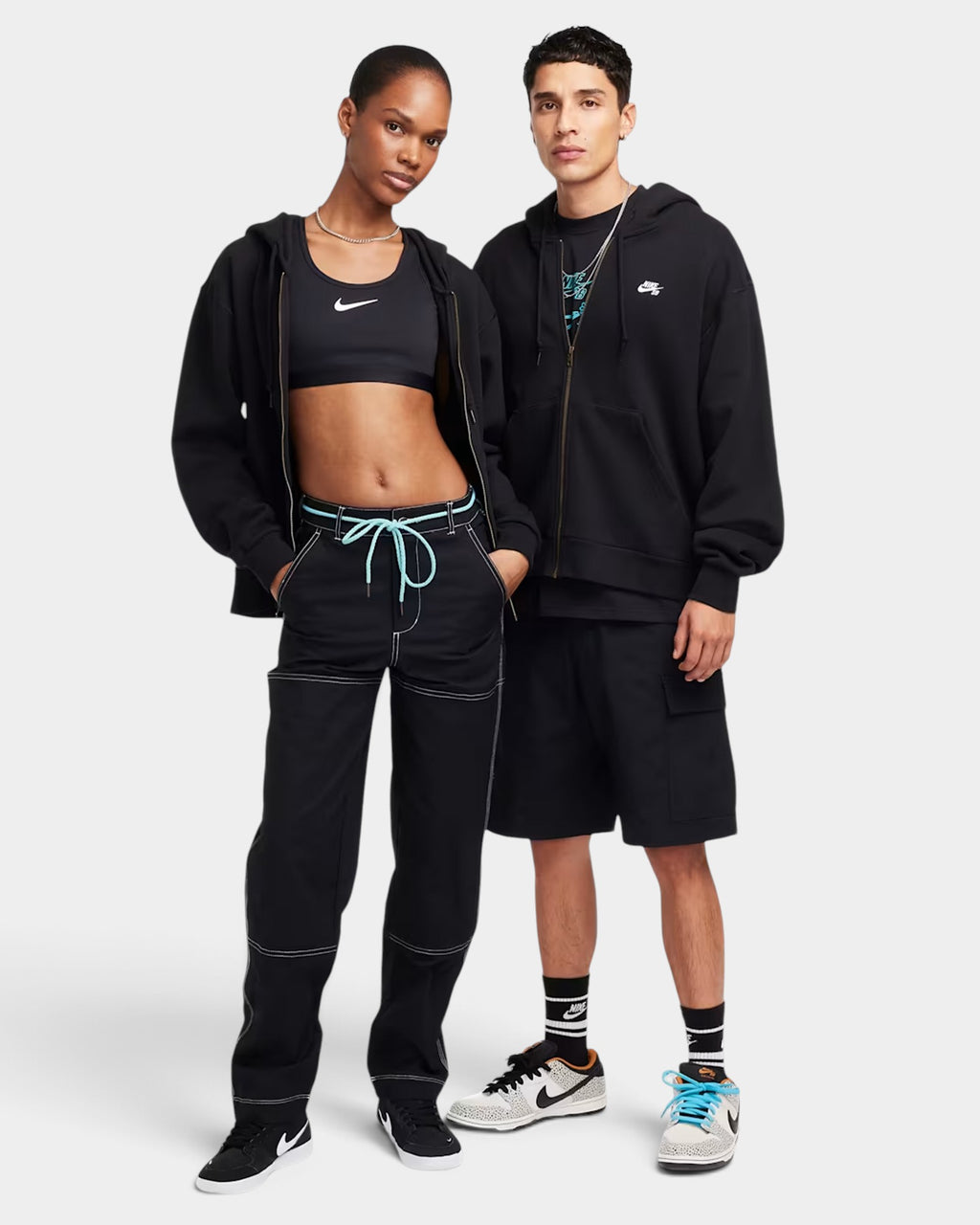 Nike SB Fleece Zip Hoodie - Black/White