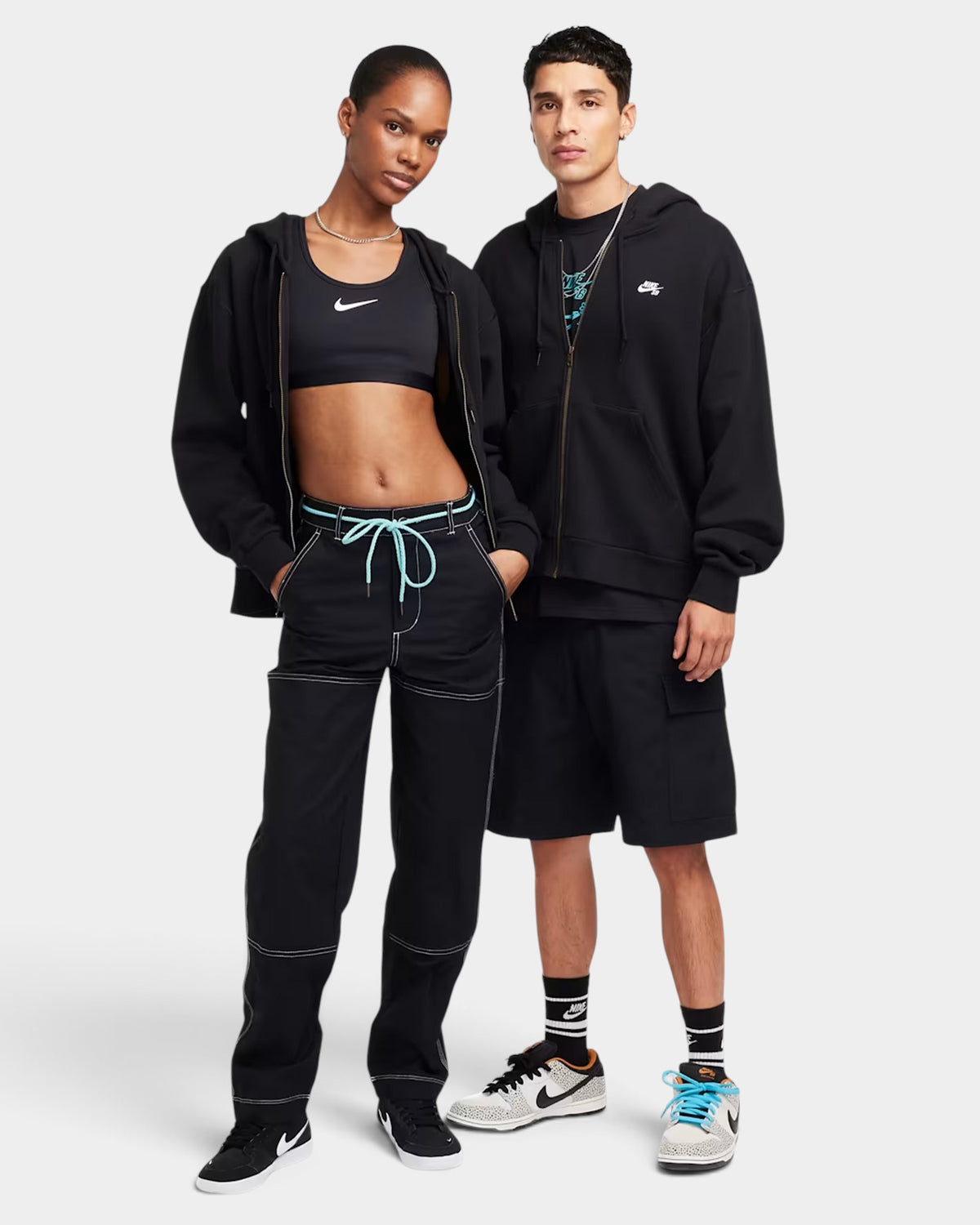 Nike SB Fleece Zip Hoodie - Black/White