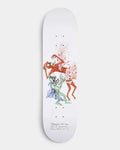 Lockwood Avenue Baker SB Wizardry 8.0 inch skateboard deck featuring a hand-drawn red demon and green creature with red splatter on white