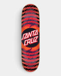Lockwood Avenue Santa Cruz Flame Ringed Dot 7 Ply Multi 8.5 inch skateboard deck with a black Santa Cruz dot logo ringed by red and orange flames