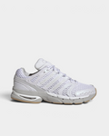 Lockwood Avenue adidas Adistar Control 5 shoe in white with pale grey overlays and a gum sole, side view