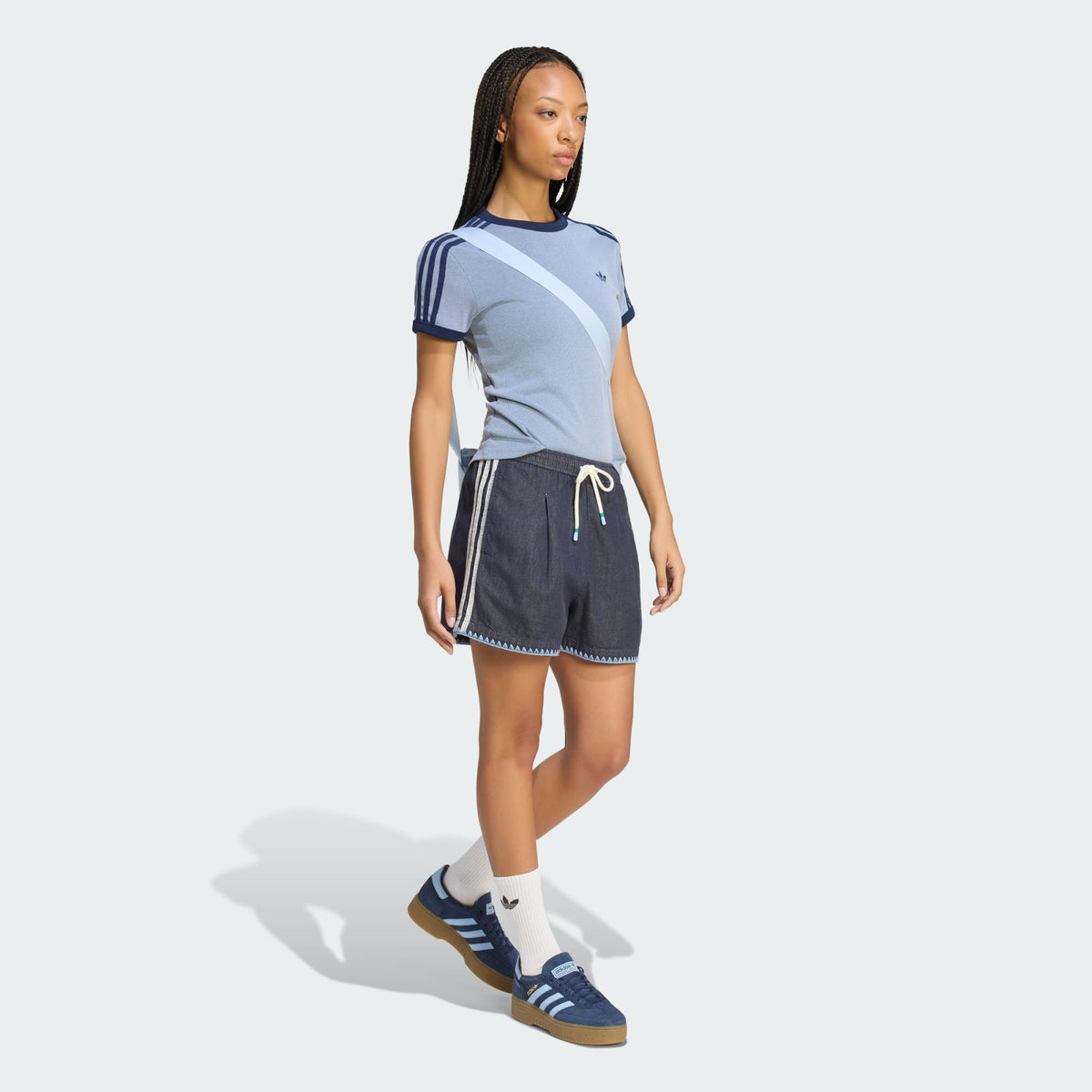 adidas Resort S W Shorts in indigo denim, regular-fit cotton denim shorts