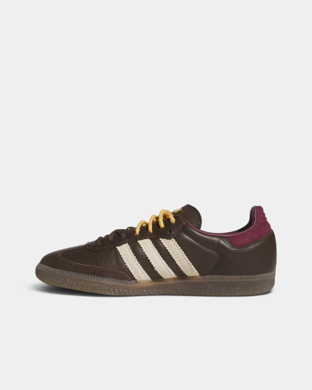 Lockwood Avenue adidas Samba OG W shoe in brown leather, side view from the other side showing the T-toe overlay