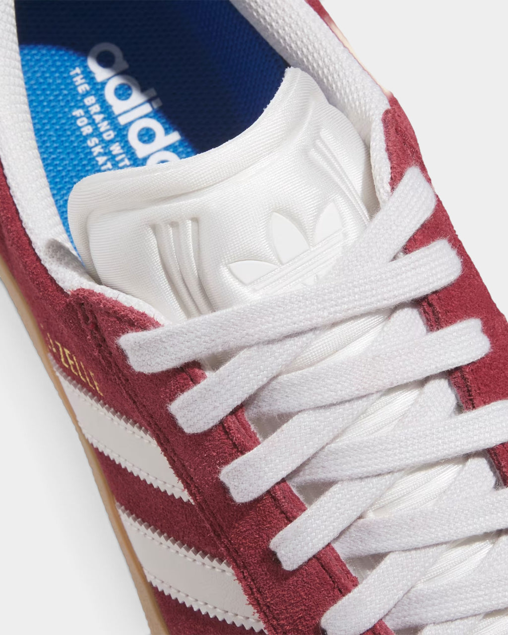 adidas Skateboarding Gazelle ADV Shoes - Shadow Red / Crystal White / Gold Metallic
