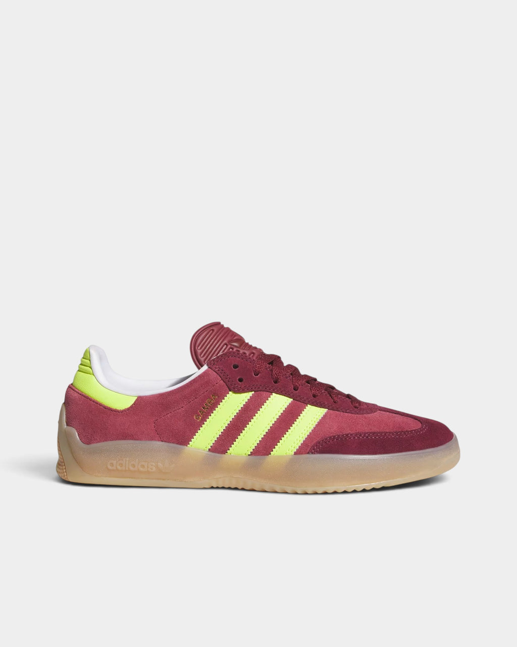 adidas Skateboarding Puig Samba Shoes - Maroon / Semi Solar Yellow / Shadow Red