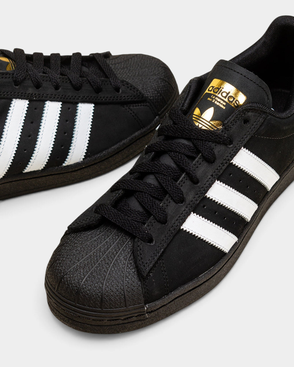 adidas Skateboarding Superstar ADV Shoes - Core Black / Cloud White / Gold Metallic