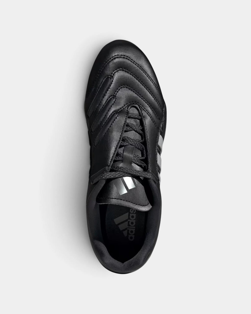 Lockwood Avenue adidas Taekwondo Mei Elite shoe in black seen from above, laces down the tongue and the adidas logo on the insole