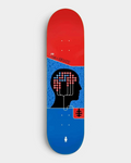 Alien Workshop Recalibrate Deck 8.25", red and blue board with a black head silhouette and a red and blue circuit wired through the brain