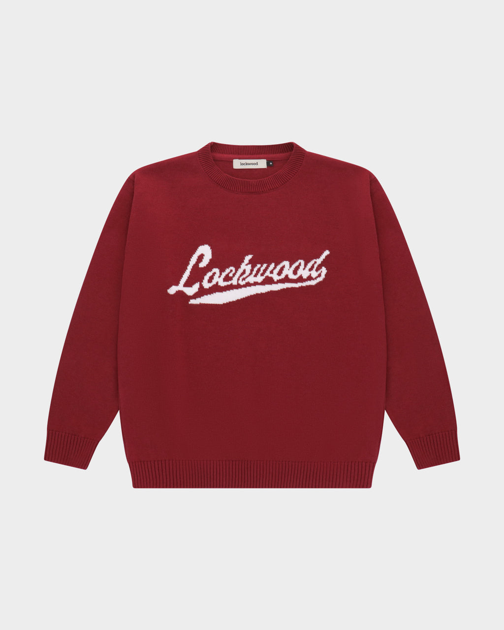 Lockwood Baseball Logo Knit Sweater - Burgundy/White