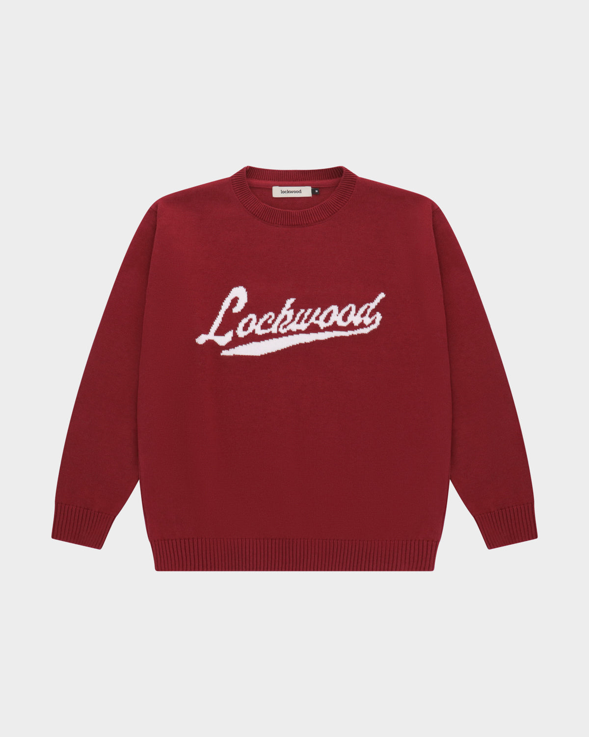 Lockwood Baseball Logo Knit Sweater - Burgundy/White