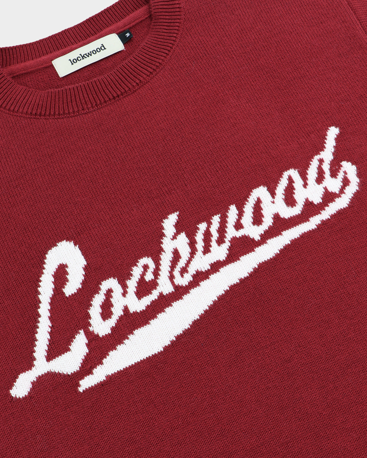 Lockwood Baseball Logo Knit Sweater - Burgundy/White