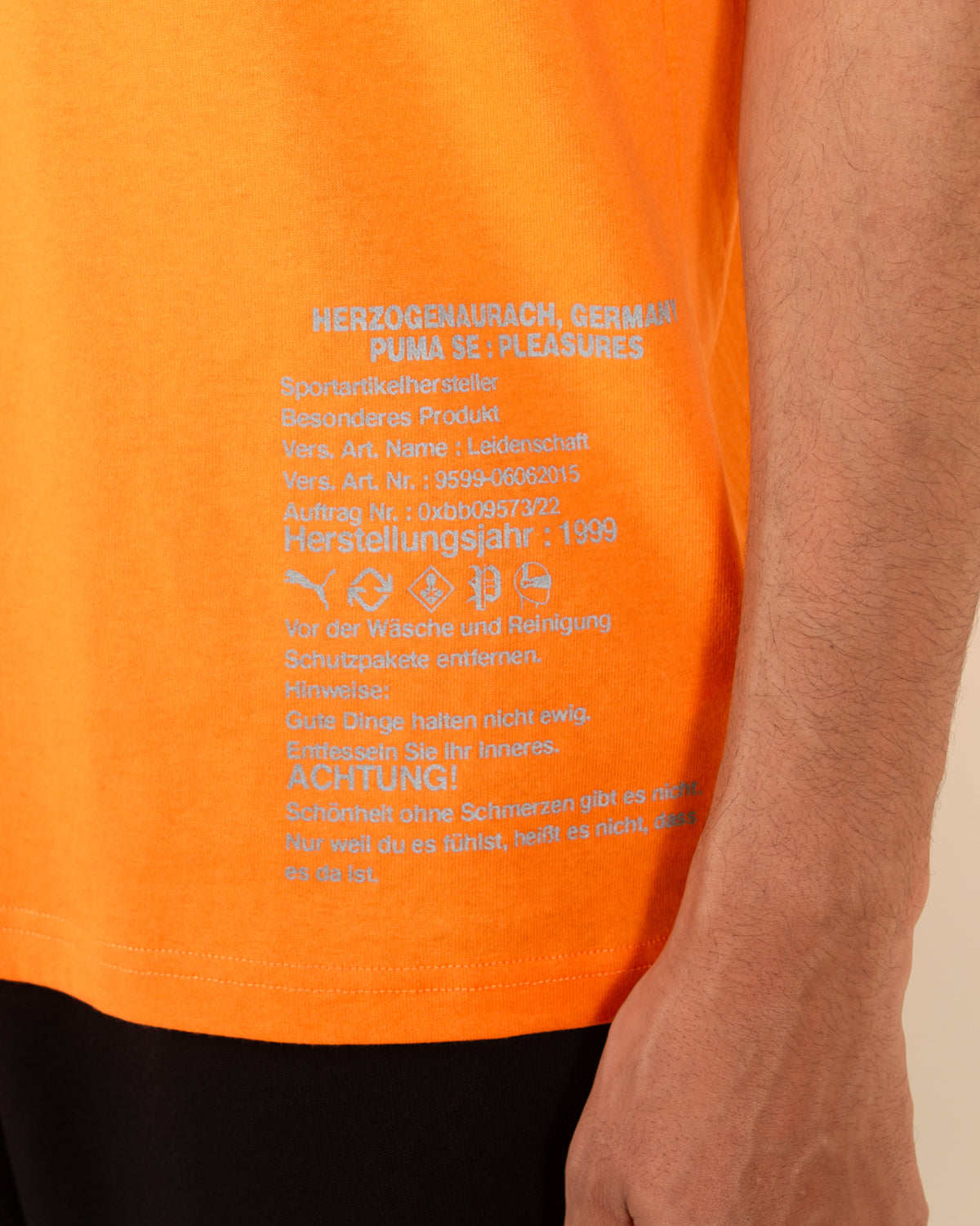 Puma X Pleasures Typo Tee - Orange Glo