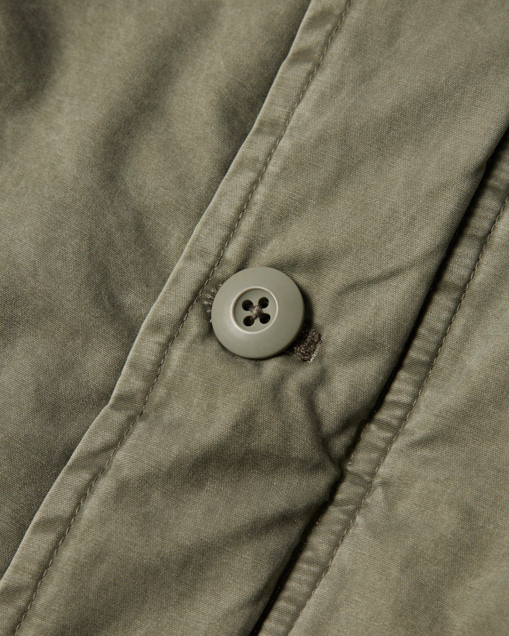 by Parra Darwin Takes Flight Jacket - Green, close-up of a front button