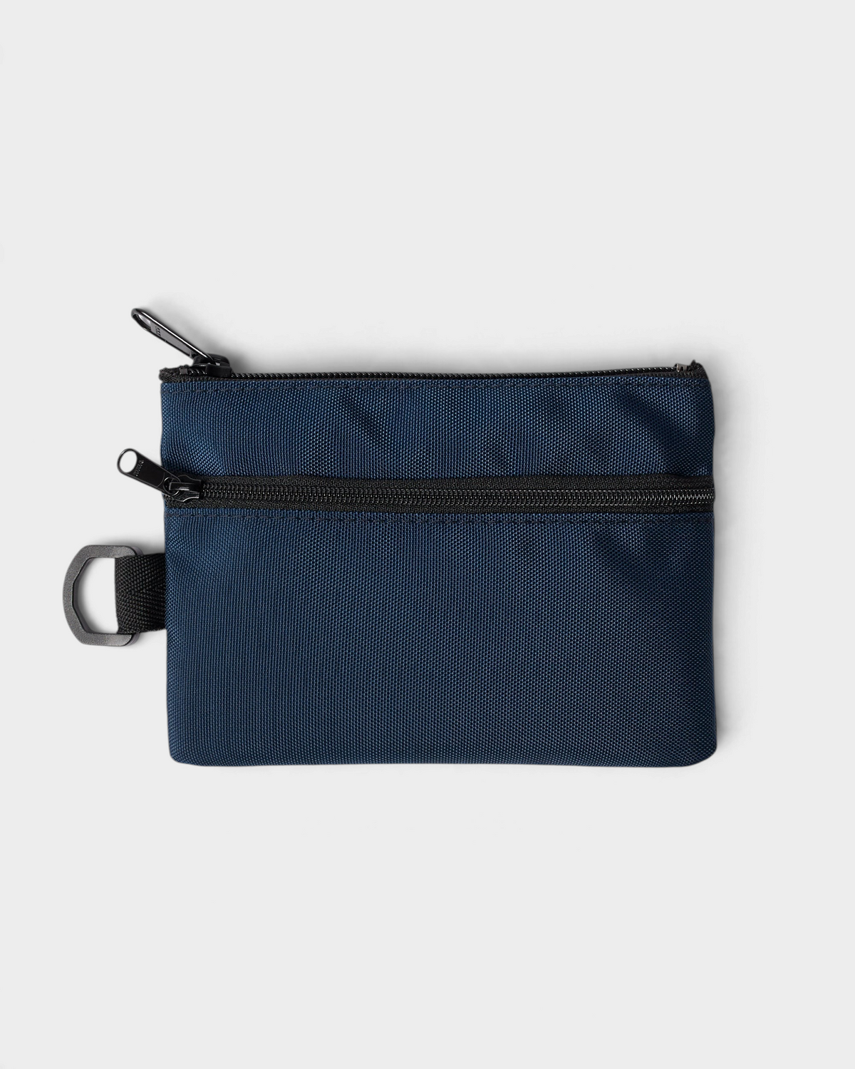 by Parra Money Darwin Pouch Wallet - Blue, back view with a second zip pocket