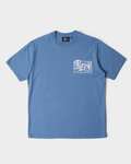 by Parra Parra Records T-Shirt - Blue, front flat-lay with a small white Parra Records print on the chest