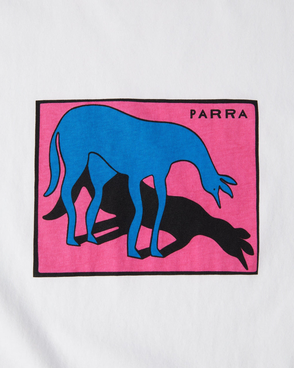 by Parra Sad Horse T-Shirt - White, close-up of the Sad horse print