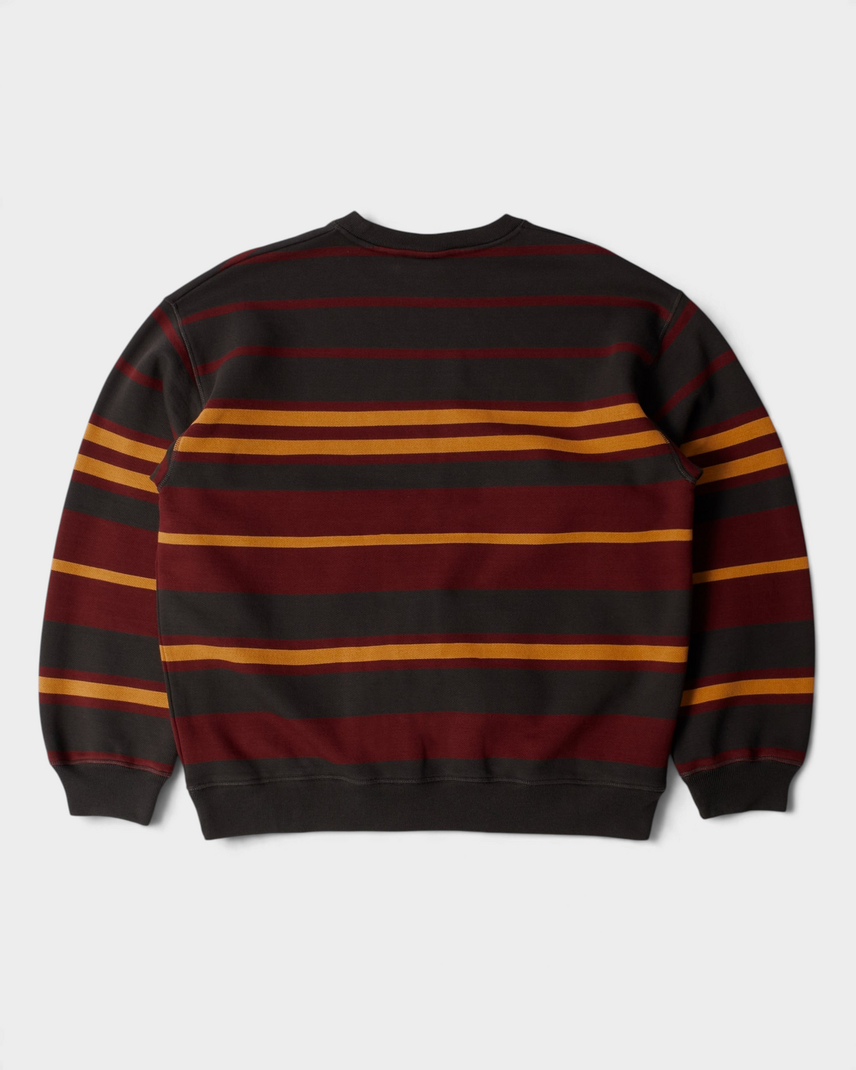 by Parra Sweatstriped Crewneck Sweatshirt - Brown, back flat-lay