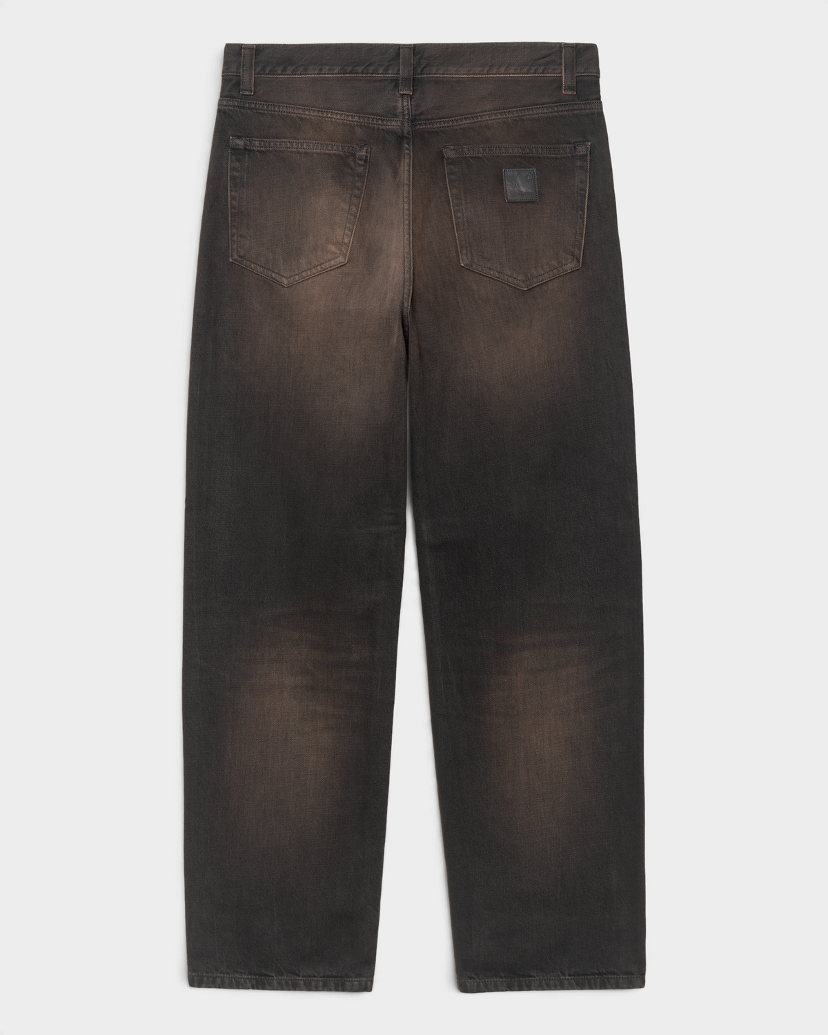 Carhartt Aaron Pants - Black, Tobacco Used Wash, front flat-lay