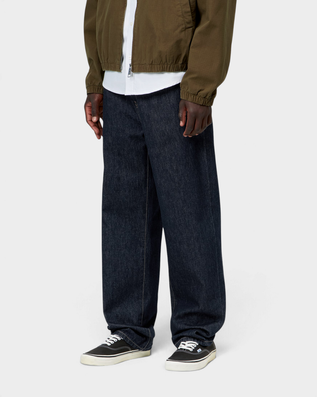 Carhartt Aaron Pants - Blue, Rinsed, worn by a model
