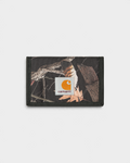 Carhartt Alec Wallet - Camo Feather Tree, Black, front flat-lay