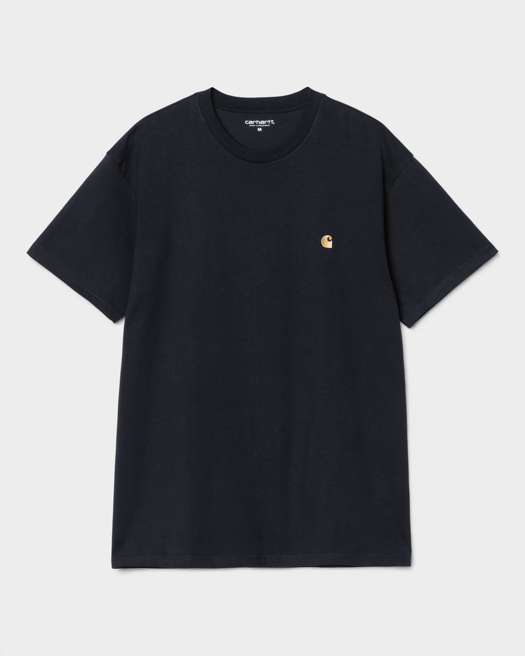 Carhartt Chase T-Shirt - Dark Navy/Gold, front flat-lay