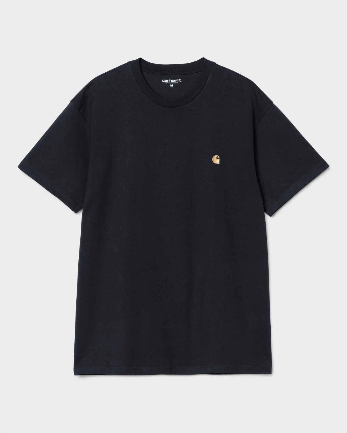Carhartt Chase T-Shirt - Dark Navy/Gold, front flat-lay