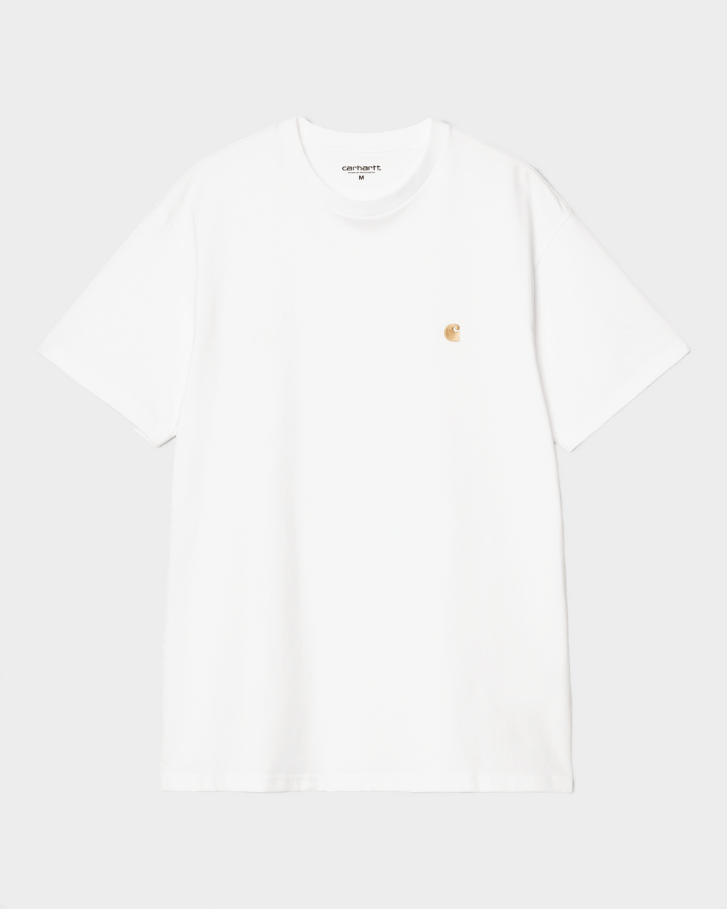 Carhartt Chase T-Shirt - White/Gold, front flat-lay