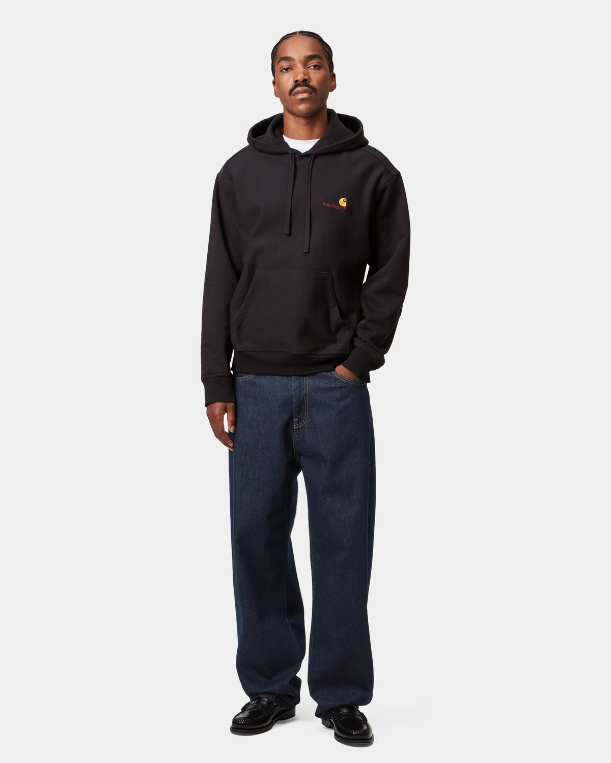 Carhartt Landon Pants - Blue, Rinsed, worn by a model